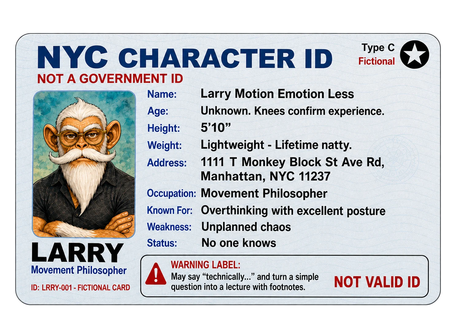 Larry NYC fictional character ID